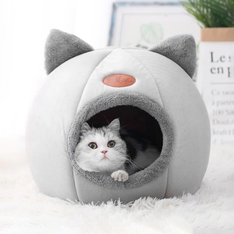 Cozy Cat Cave Bed House – Soft Winter Pet Nest