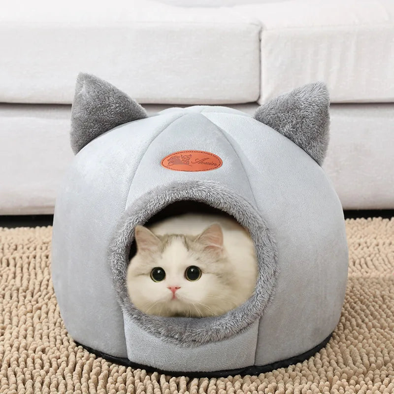 Cozy Cat Cave Bed House – Soft Winter Pet Nest