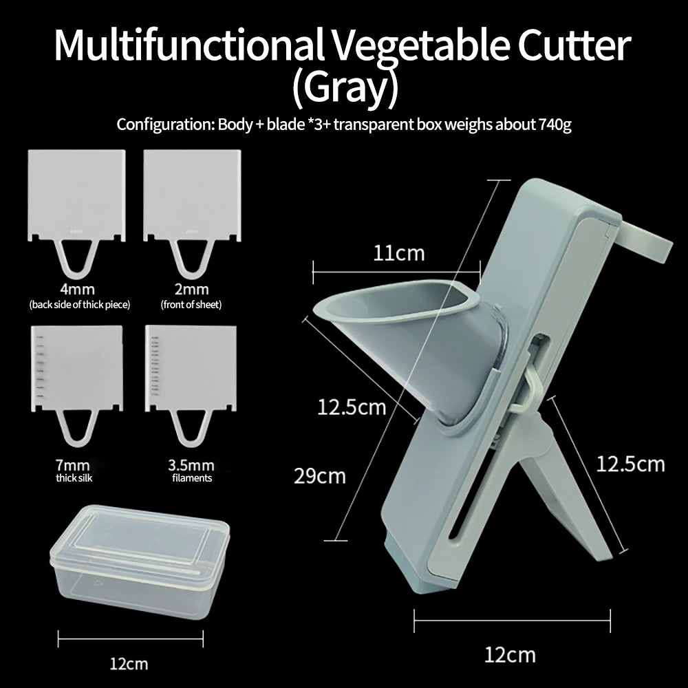 Grey vegetable cutte Color Multifunction Vegetable Slicer and Chopper Kitchen Tool