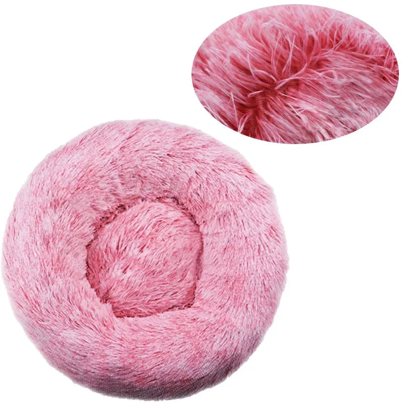 9 Color Round Plush Pet Bed For Dogs And Cats – Warm & Non-Slip