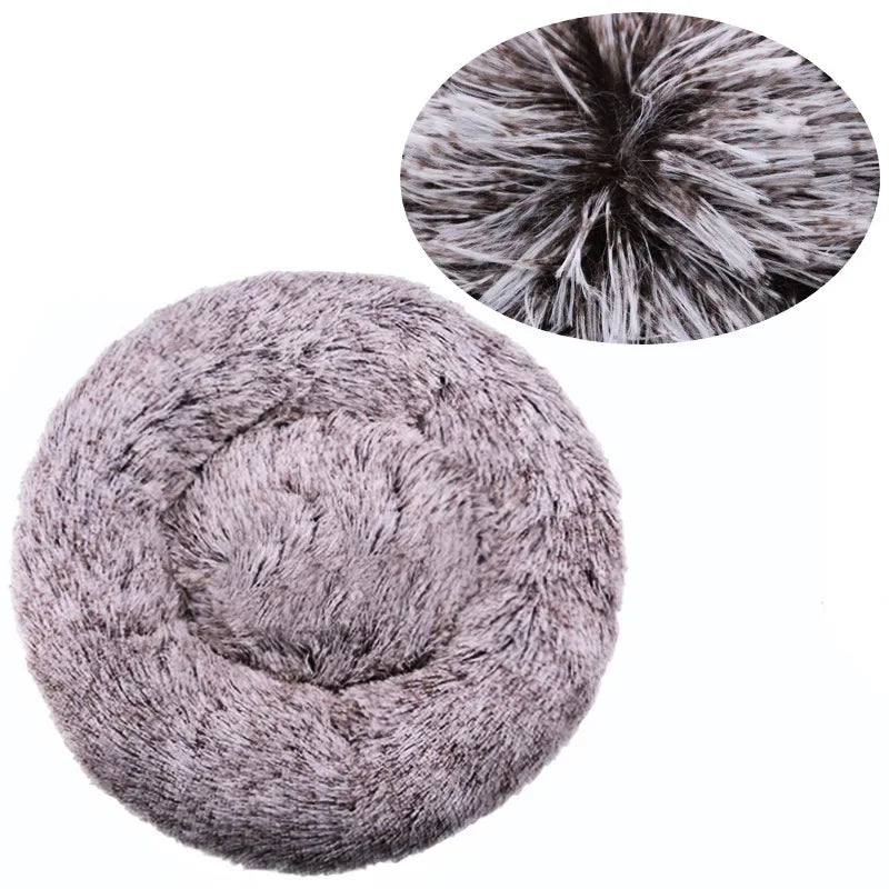 8 Color Round Plush Pet Bed For Dogs And Cats – Warm & Non-Slip