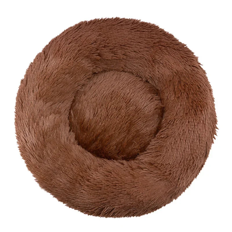 1 Color Round Plush Pet Bed For Dogs And Cats – Warm & Non-Slip
