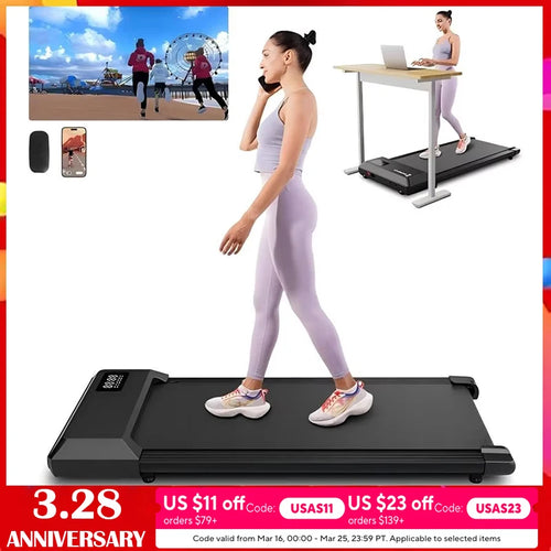 2-in-1 Under Desk Walking Treadmill with App Control
