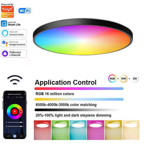 24W Tuya Smart Ceiling Light RGB CCT WiFi Bluetooth