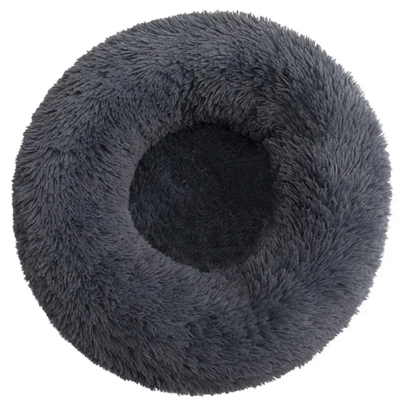 2 Color Round Plush Pet Bed For Dogs And Cats – Warm & Non-Slip